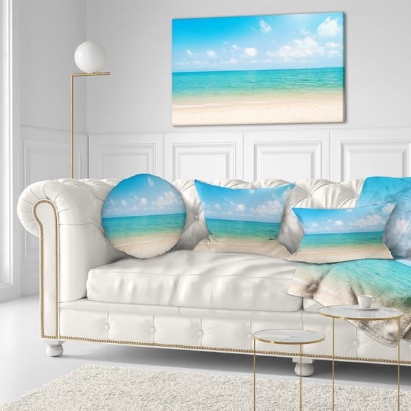 Designart Wide View Of Tropical Beach Seashore Photo Throw Pillow On Sale Overstock 20890394