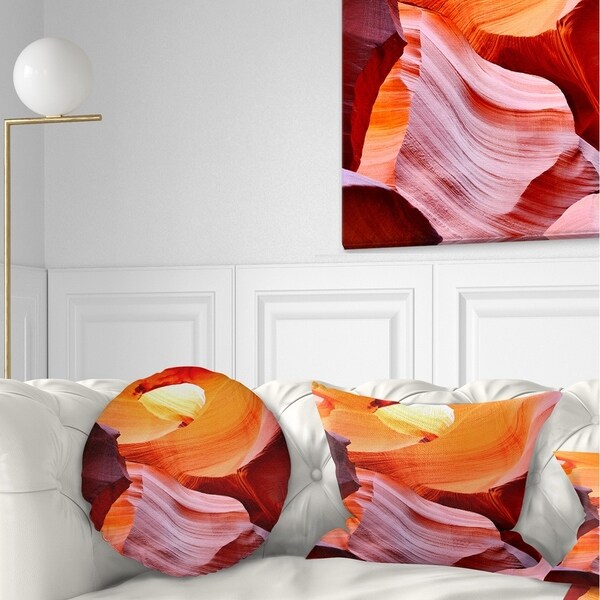 Designart 'Inside Upper Antelope Canyon' Landscape Photography Throw Pillow