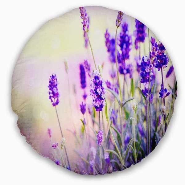 Designart Purple Lavender Field Floral Photography Throw Pillow Overstock 20890424