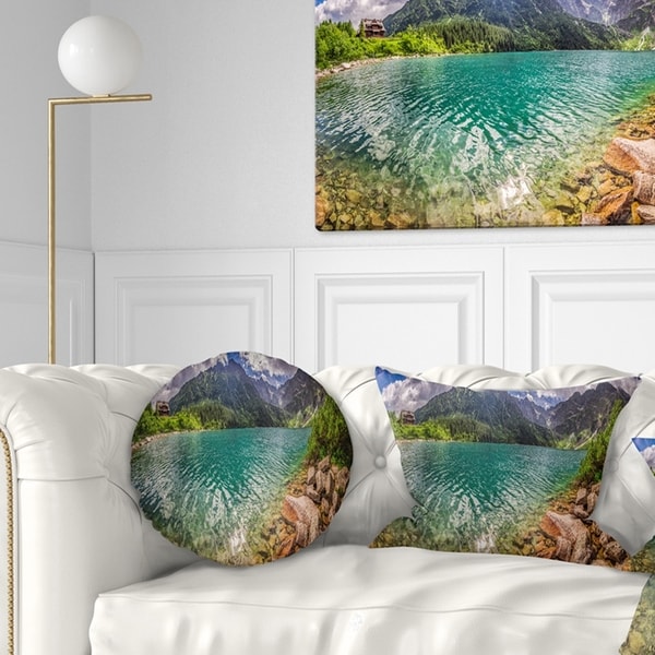 Designart 'Lake in Tatra Mountains Poland' Seashore Throw Pillow