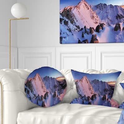 Designart 'Slovakia Tatras Winter Mountains' Landscape Printed Throw Pillow