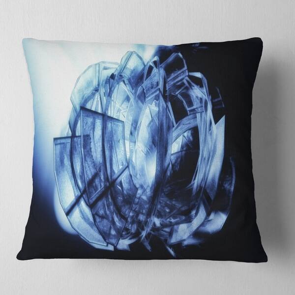 Designart Fractal 3d Blue Glass Pattern Contemporary Throw Pillow On Sale Overstock 20890477