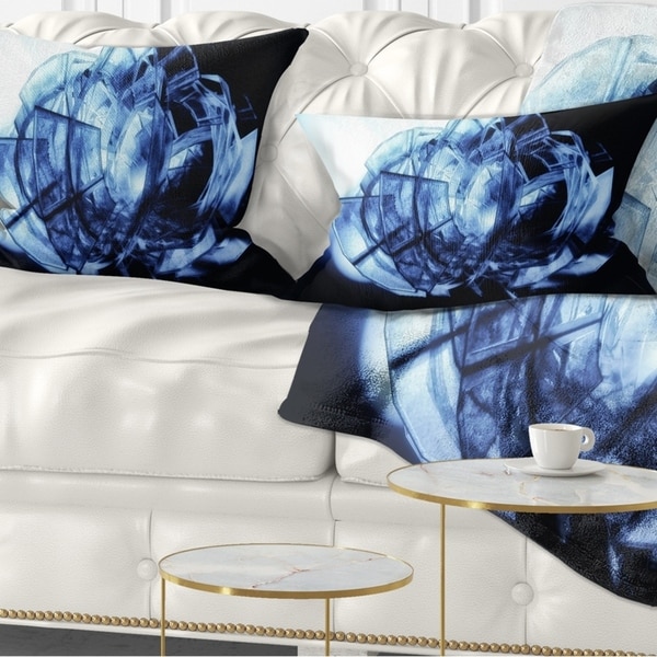 Designart 'Fractal 3D Blue Glass Pattern' Contemporary Throw Pillow