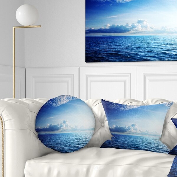 Designart 'Blue Caribbean Sea and Perfect Blue Sky' Seascape Throw Pillow