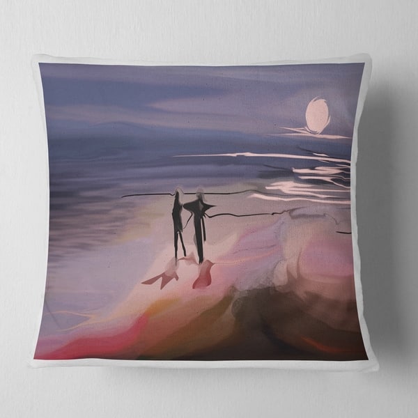 Shop Designart Couple Walking Near Ocean At Night Seashore Photo