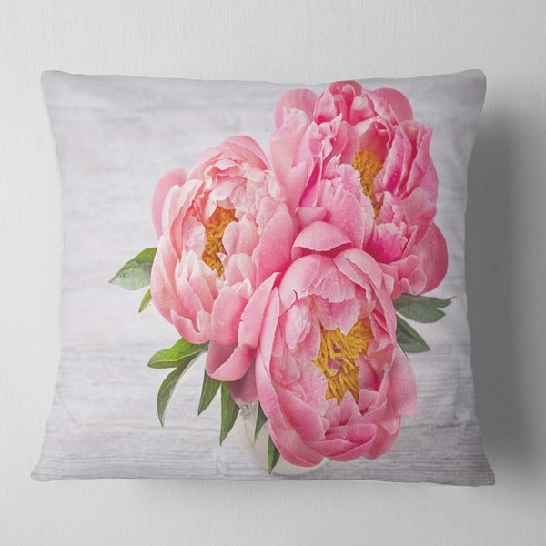 Shop Designart Bunch Of Peony Flowers In Vase Floral Throw
