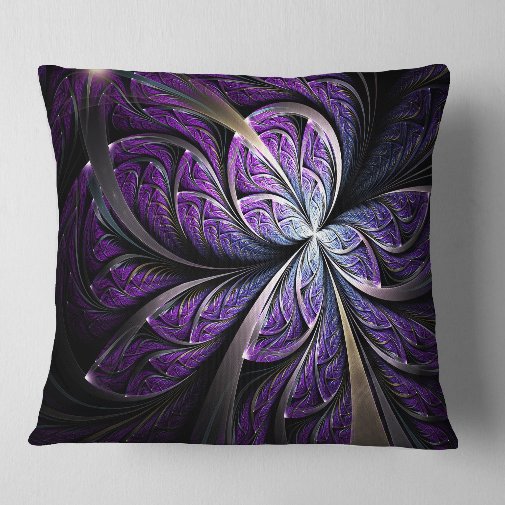 Designart 'Glittering Purple Fractal Flower' Floral Throw - Picture 8 of 14