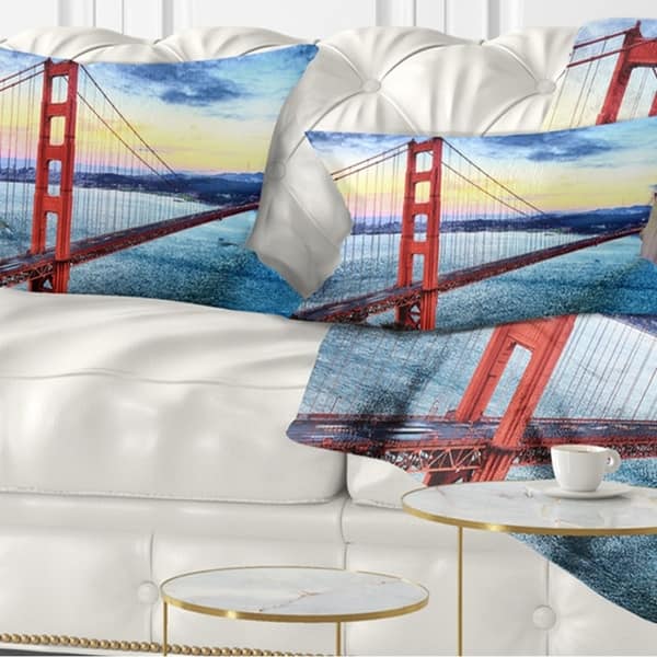 Designart Golden Gate Bridge In San Francisco Sea Bridge Throw Pillow On Sale Overstock 20890726