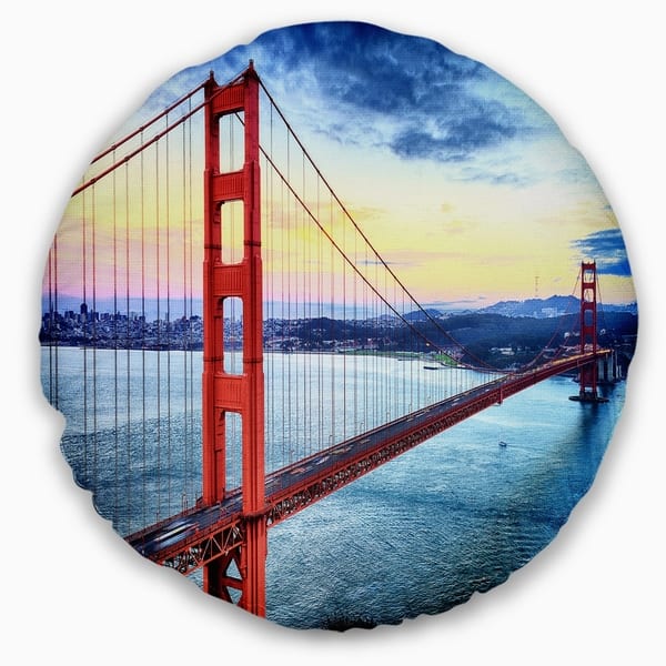Designart Golden Gate Bridge In San Francisco Sea Bridge Throw Pillow On Sale Overstock 20890726