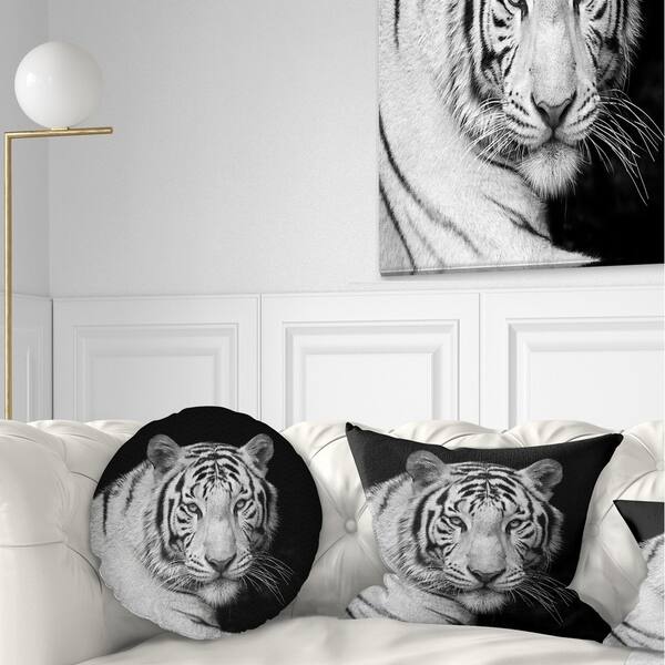 Tiger Throw Pillow, Animal Pillow, Art Pillow, Black White Pillow
