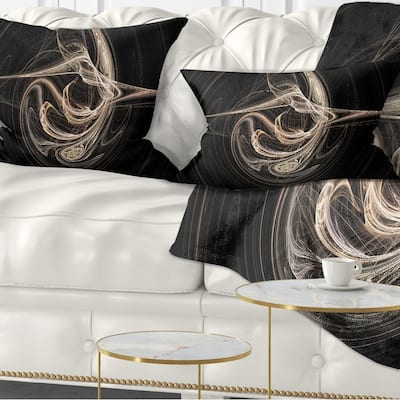 Designart 'White Abstract Fractal Design in Black' Abstract Throw Pillow
