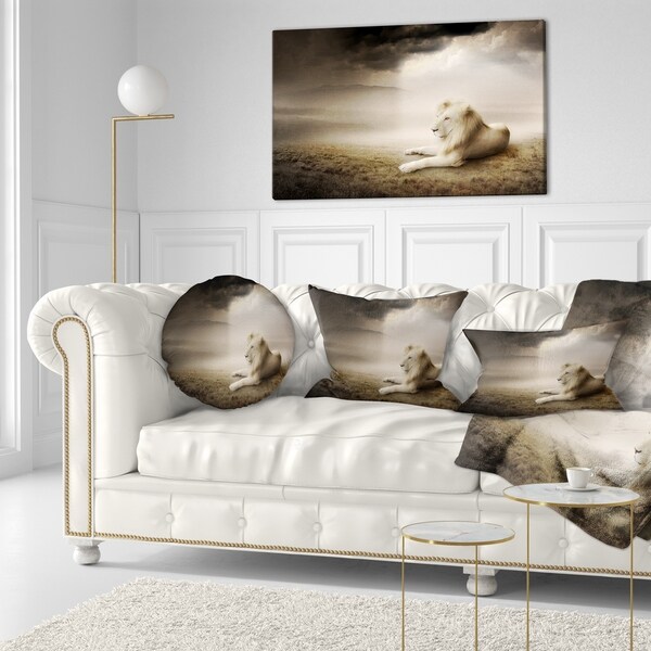 Designart 'King of Animals At Sunset' Animal Throw Pillow