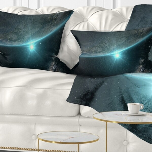 Designart 'Sunrise in Earth from Space' Contemporary Landscape Printed Throw Pillow
