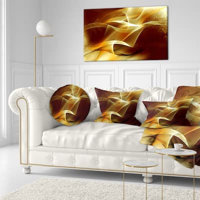 Designart 'Light Yellow Abstract Fractal Design' Abstract Throw Pillow