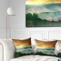 Designart Troubled Sea Under Stormy Sky Beach Photo Throw Pillow On Sale Overstock 20949078