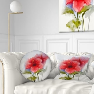 Watercolor Painting Red Hibiscus Flower Watercolor Red Body Pillow | Zazzle