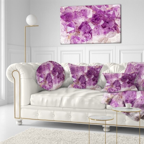Designart 'Purple Amethyst Macro' Abstract Throw Pillow