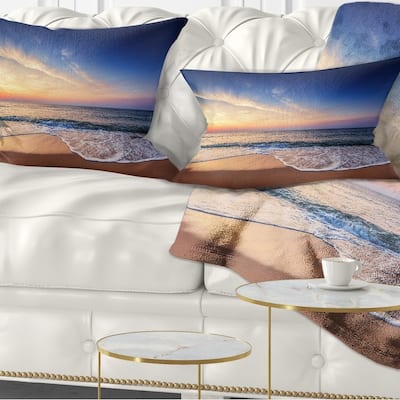 Designart 'Beautiful Blue Cloudscape Over Sea' Seashore Throw Pillow
