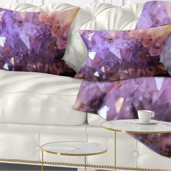 Designart Purple White Natural Amethyst Geode Abstract Throw