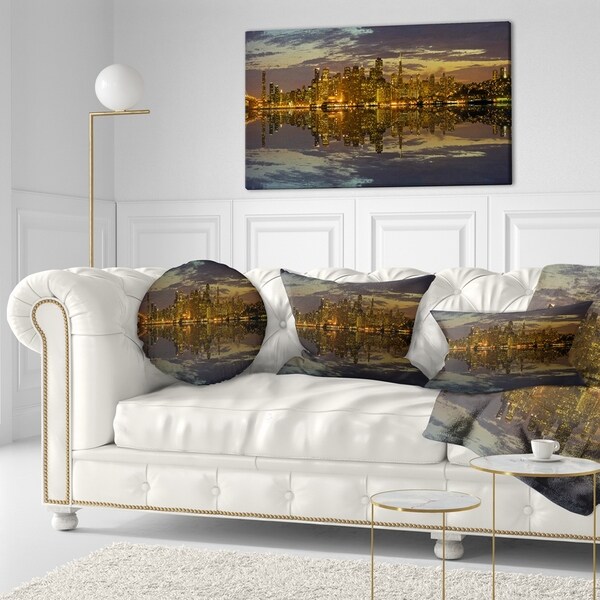 Designart 'San Francisco at Sunset Panorama' Cityscape Throw Pillow