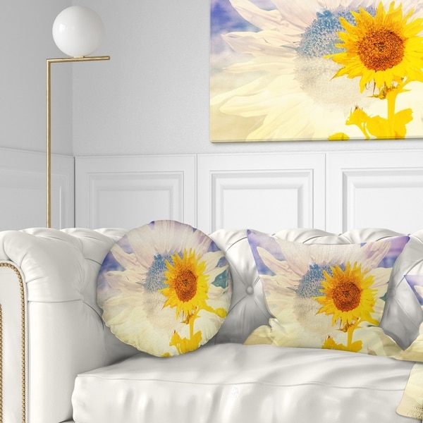 Designart 'Double Exposure Yellow Sunflowers' Floral Throw Pillow