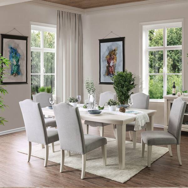 Furniture Of America Sope Transitional White 78 Inch Dining Table Overstock 20891210