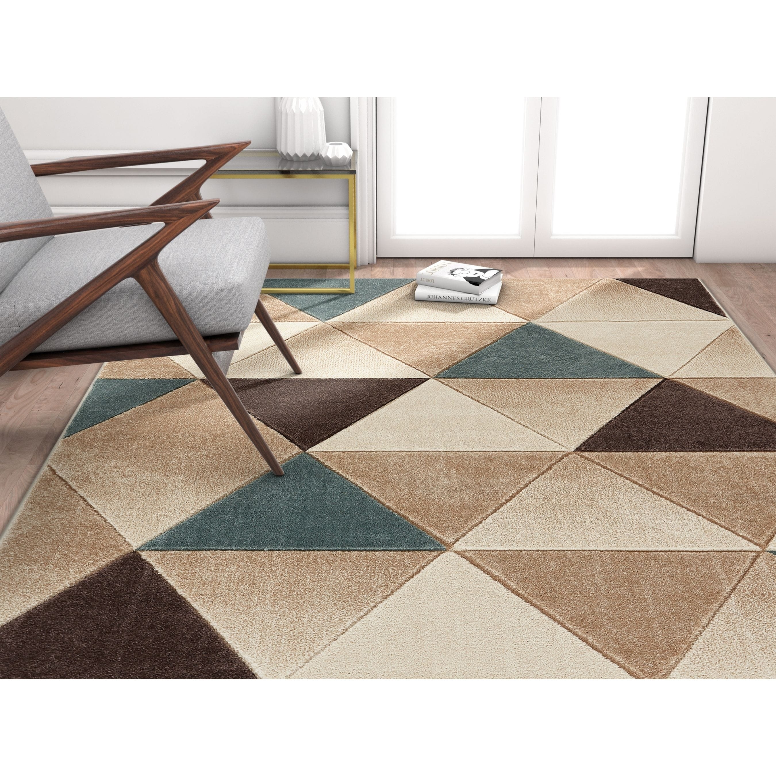 Well Woven Kashton Mid-Century Modern Construct Triangles Geometric Gold Blue& Grey Area Rug 8x11 7'10 x 9'10 Well Woven Kashton Mid-Century Modern Construct Triangles Geometric Gold Blue& Grey Area Rug 8x11 7'10 x 9'10