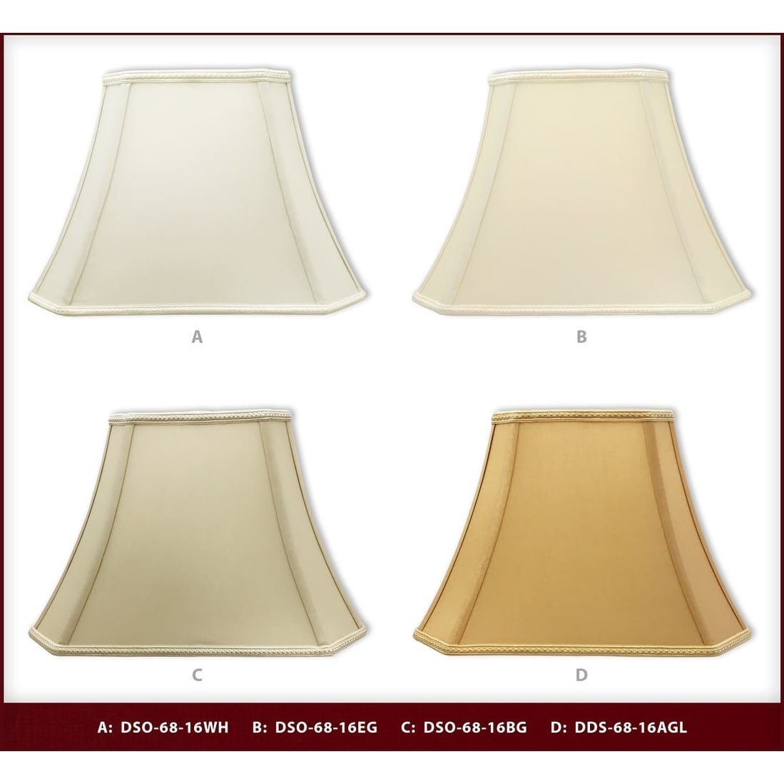 Royal Designs Rectangle Bell Cut Corner Designer Lampshade - Antique Gold -  (6.25 x 8) x (11 x 16) x 12