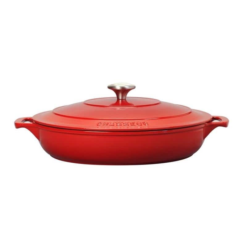 Chasseur 2.6-quart Red Enameled Cast Iron Braiser with Lid