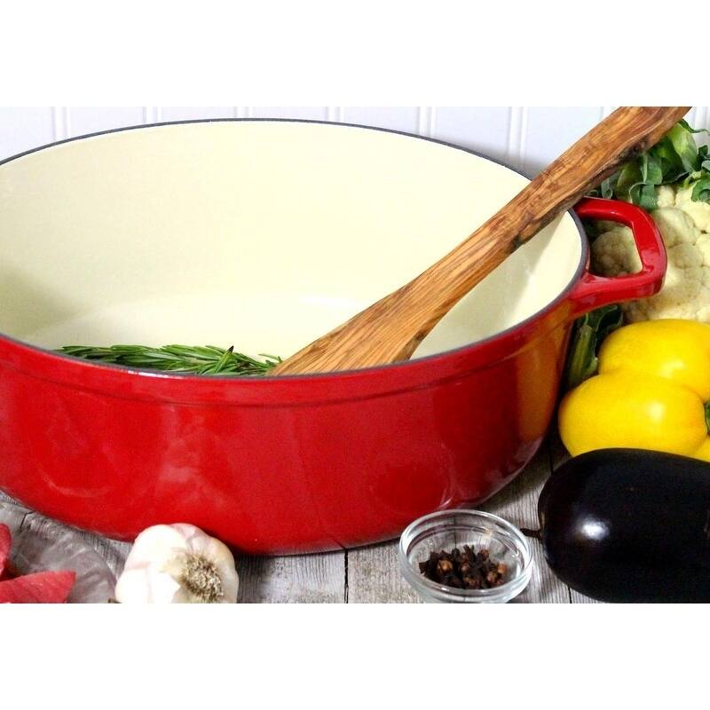 Chasseur 6.25-quart Red Enameled Cast Iron Oval Dutch Oven {Box : 18 x 13 x 8 : Wt : 17}