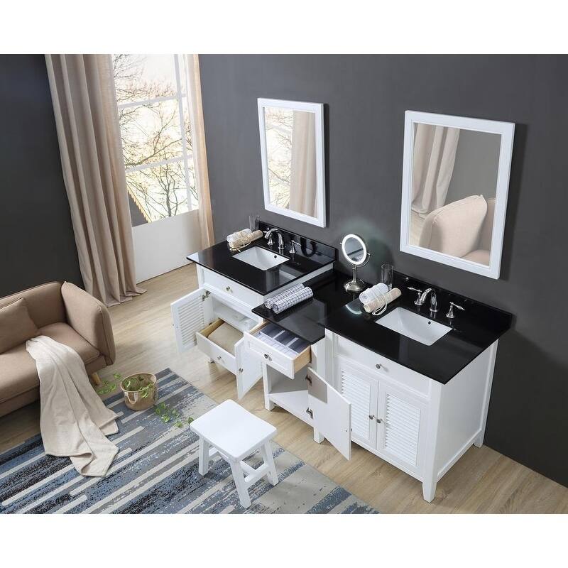 Shutter Spa 82 In. Bath and Makeup Hybrid Vanity