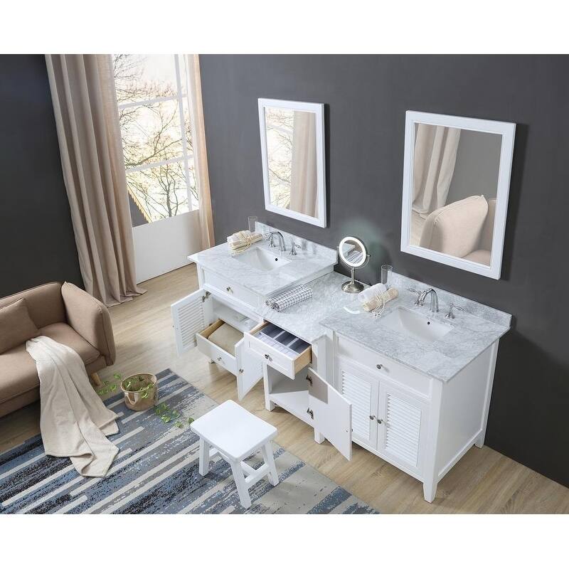 Shutter Spa 82 In. Bath and Makeup Hybrid Vanity
