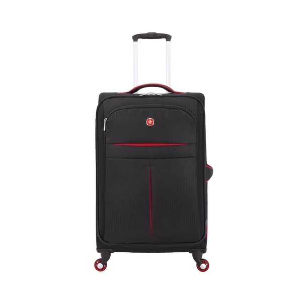 black and red suitcase