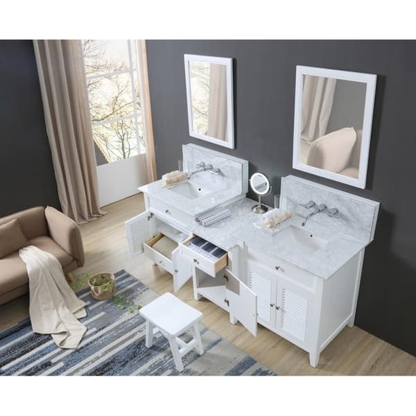 Shutter Spa Premium 82 In. Bath and Makeup Hybrid Vanity