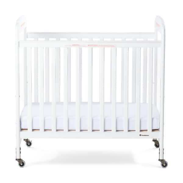 slide 2 of 3, Next Gen Serenity Fixed-Side Compact Clearview Crib - White