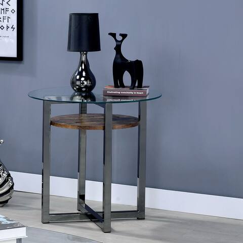 Furniture of America Yarl Urban Black 23-inch 1-shelf Side Table