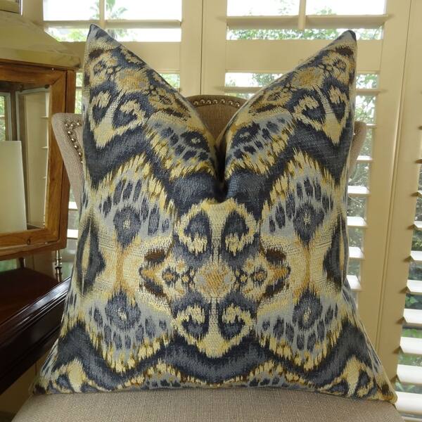 Shop Thomas Collection Zig Zag Ikat Navy Blue Tan Luxury Couch