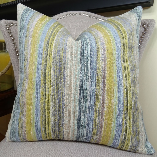 Thomas Collection Citrine Yellow Lavender Blue Cream Couch Throw