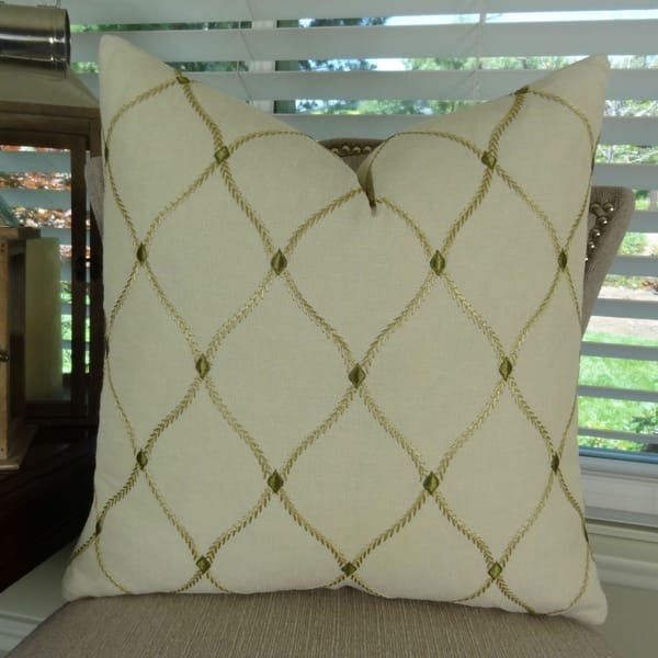 Anette Embroidered Polyester Throw Pillow