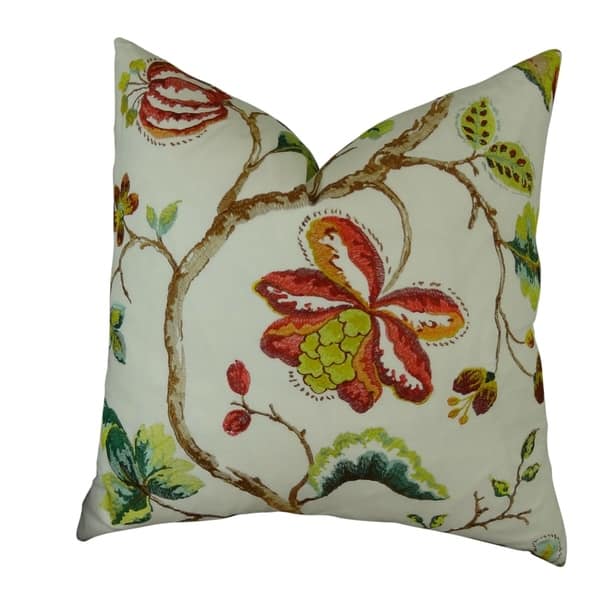 Red Coral Embroidered Pillow