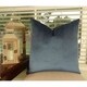 Thomas Collection Solid Dark Blue Luxury Throw Pillow, Handmade in USA, 15003D - Thumbnail 2