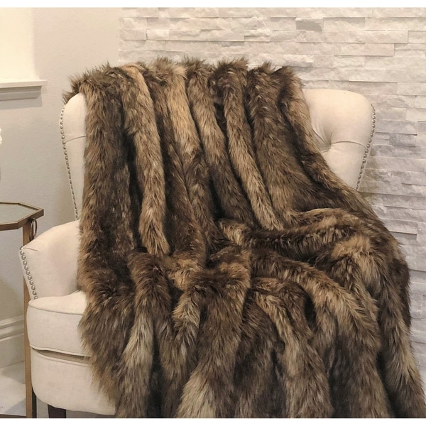 Faux coyote 2024 fur blanket