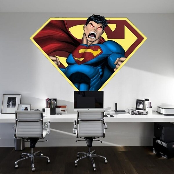 Superman Comics Full Color Wall Decal Sticker K 329 Frst Size 33 X40