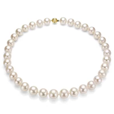 DaVonna White Freshwater Pearl 24-inch Necklace (10-11 mm)