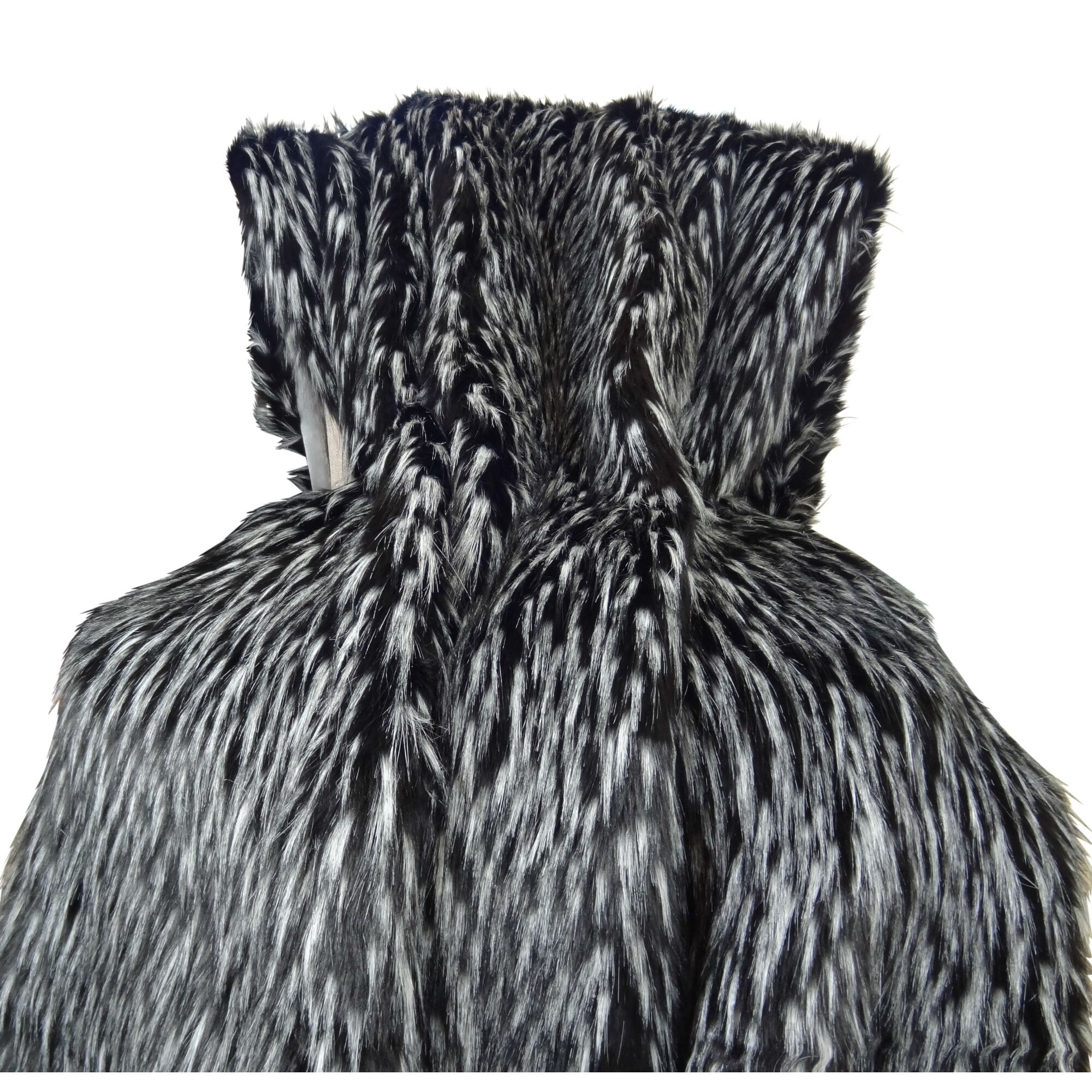 Thomas Collection Black White Faux Fur Throw Blanket Handmade In Usa 16417t Overstock 20901795