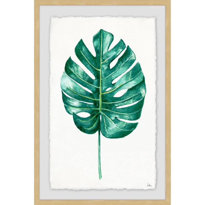 'Banana Leaf Portrait' Framed Painting Print - Multi-Color
