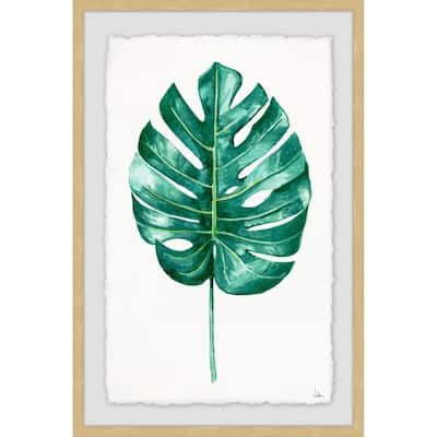 'Banana Leaf Portrait' Framed Painting Print - Multi-Color