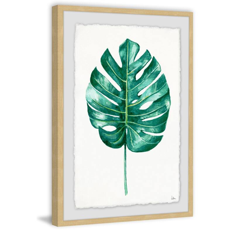'Banana Leaf Portrait' Framed Painting Print - Multi-Color
