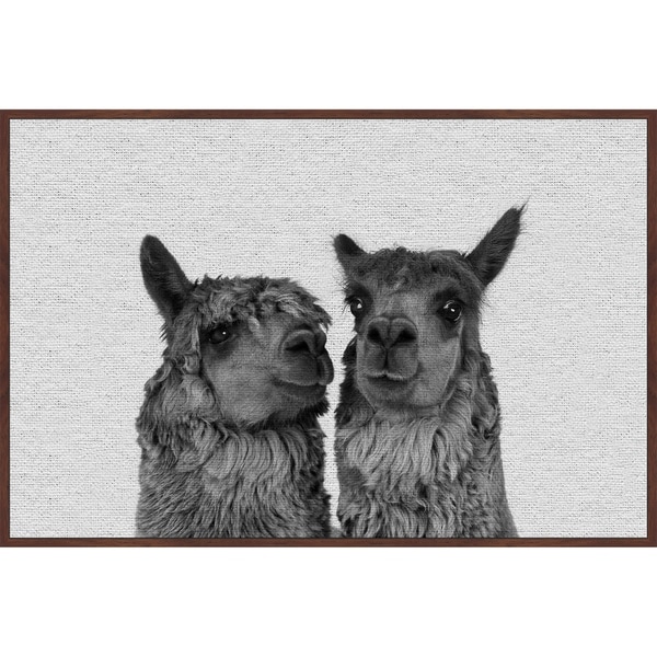 Marmont Hill - Handmade Llama Couple Floater Framed Print on Canvas