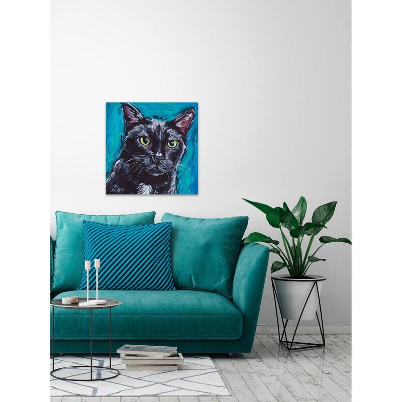 Black Cat Illusion' Painting Print on Wrapped Canvas